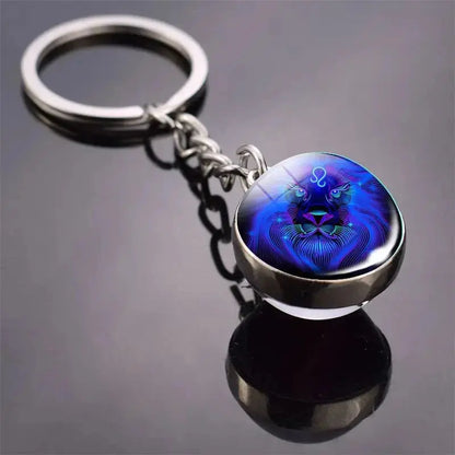 12 Constellation Keychain with Luminous Time Stone Pendant - Creative Fashion Accessory Gift Shop1103314747 Store