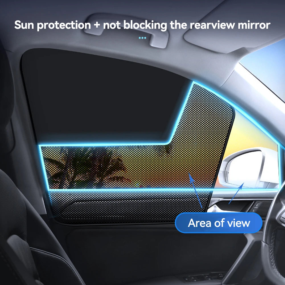 Parasoles magnéticos universales para ventanas de coche, cortinas de doble capa para privacidad en el coche, parasol protector de verano para camping, siestas y dormir.