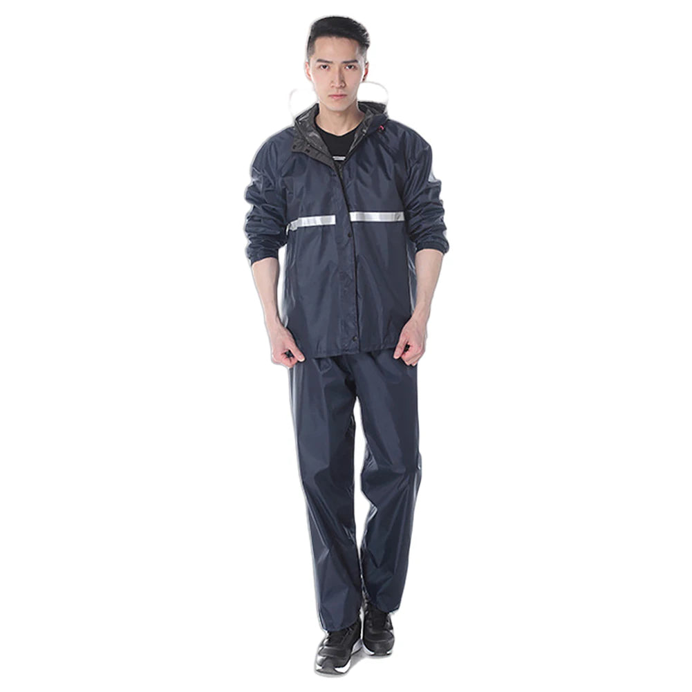 Raincoat and Rainpants Suit Waterproof Full Body Rainstorm Prevention Thickened Motorcycle Raincoat Set for Motorcyclist Rider