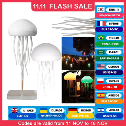 Cartoon Dancing Jellyfish Night Light RGB Gradient Cute Jellyfish AliExpress