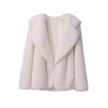 Neo Mint Luxury Brand Women Faux Fur Coat Animal Gradient Color 2024