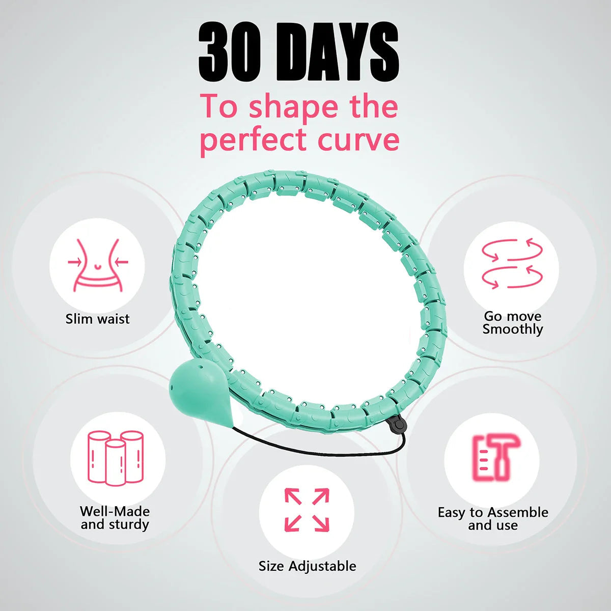 Weighted Hula Hoop Weight Loss 2 in 1 Adjustable with Detachable Knots Jojonice Sport Store