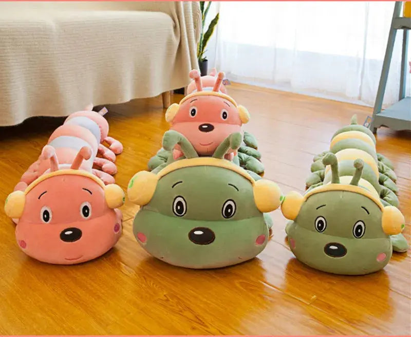 [Novedad] 40~90cm colorido de peluche de oruga de dibujos animados, muñeco suave y cómodo