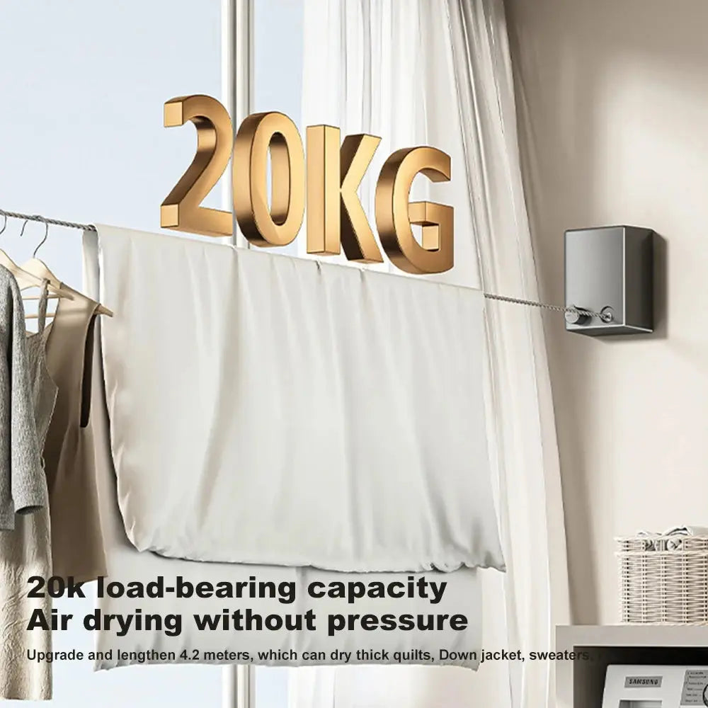Retractable Clothesline Indoor and Outdoor Clothes Wall Hanger Drying AliExpress