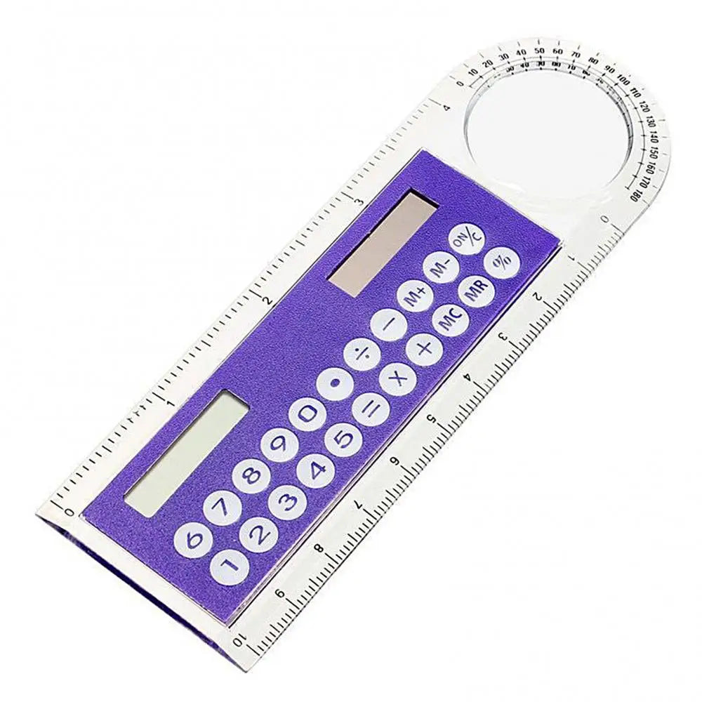 Solar Ruler Calculator with Magnifier Transparent Pocket Mini Calculator Stationery Math Toys School Electronics Calculator Shop1100073022 Store