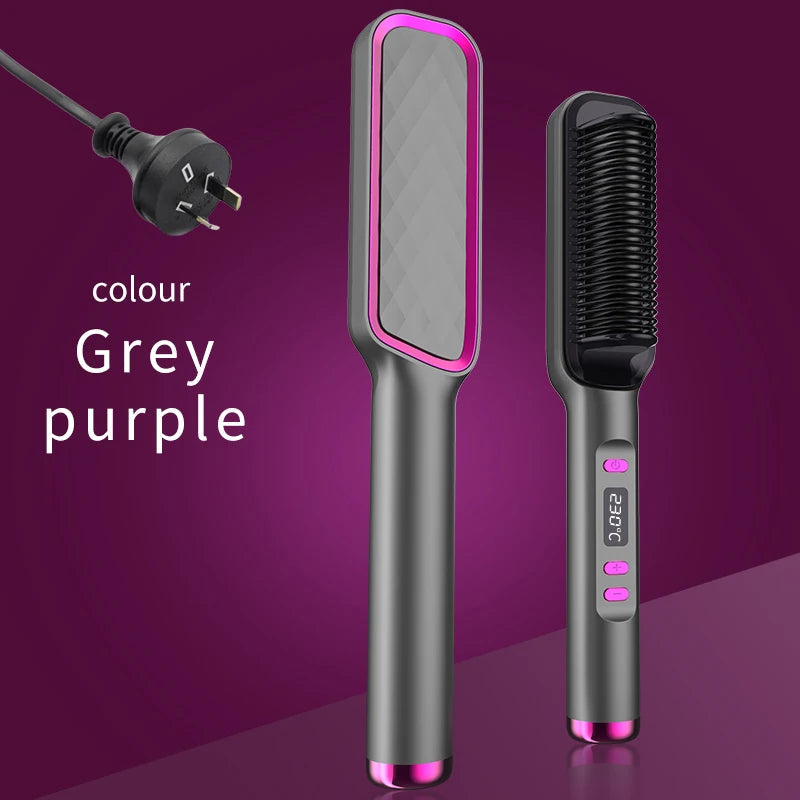 Electric Hot Comb Multifunctional Straight Hair Straightener Comb Negative Ion Anti-Scalding Styling Tool Straightening Brush Stone's Store