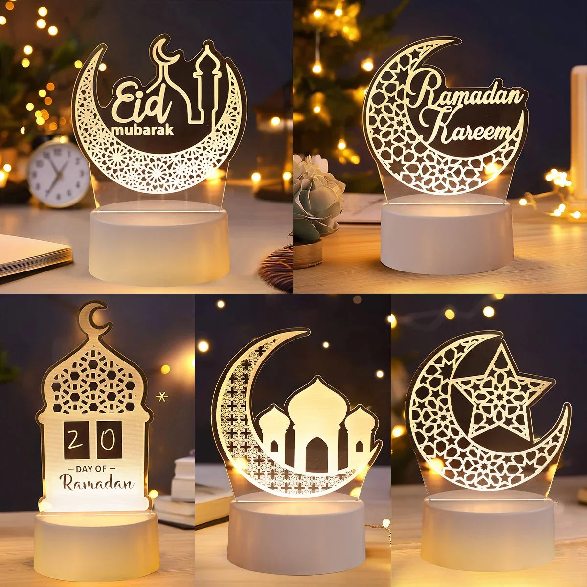 Lampe LED 3D Eid Mubarak Stone's Store