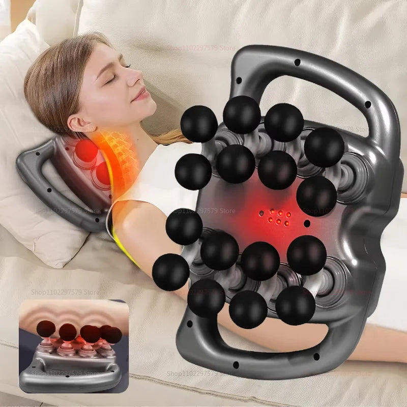 Fascia Gun 16-Head Muscle Massage Gun Professional Body Leg Back Shoulder Waist Fascia Gun High Frequency Vibration Massager Gun