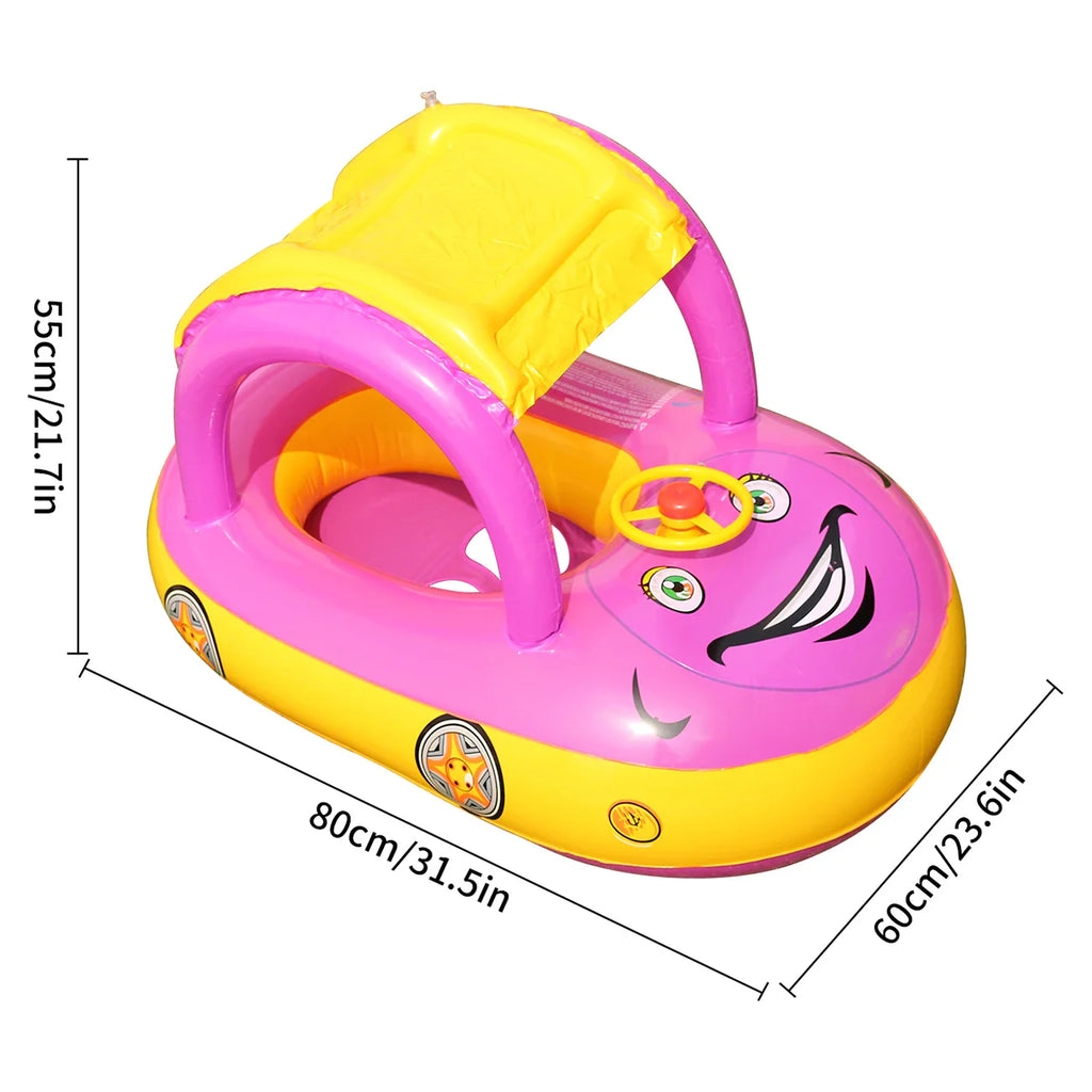 🚗 Flotador de Piscina para Bebés con Forma de Coche | Anillo de Natación para Bebés para Diversión en la Playa y la Piscina🏖️ Perfecto para Edades de 4 a 6 Años | 🌊 Flotador de Paseo Seguro, Cómodo y Adorable