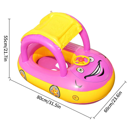 🚗 Car-Shaped Toddler Pool Float | Baby Swimming Ring for Beach & Pool Fun🏖️ Perfect for Ages 4–6 | 🌊 Secure, Comfy & Adorable Ride-On Float
