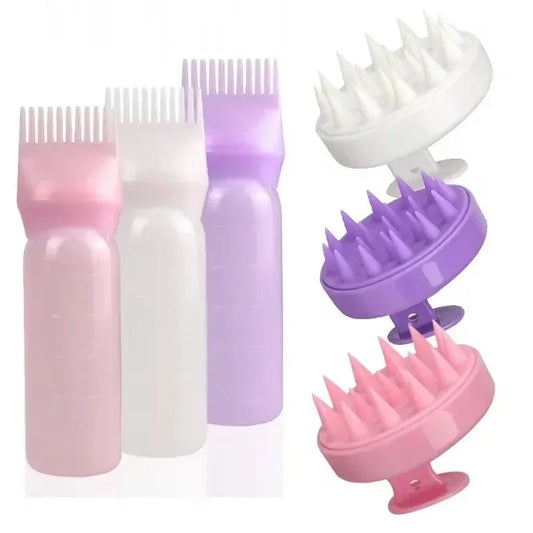 Silicone Shampoo Brush Head Scalp Massage Comb Hair Dye Tint Oil AliExpress