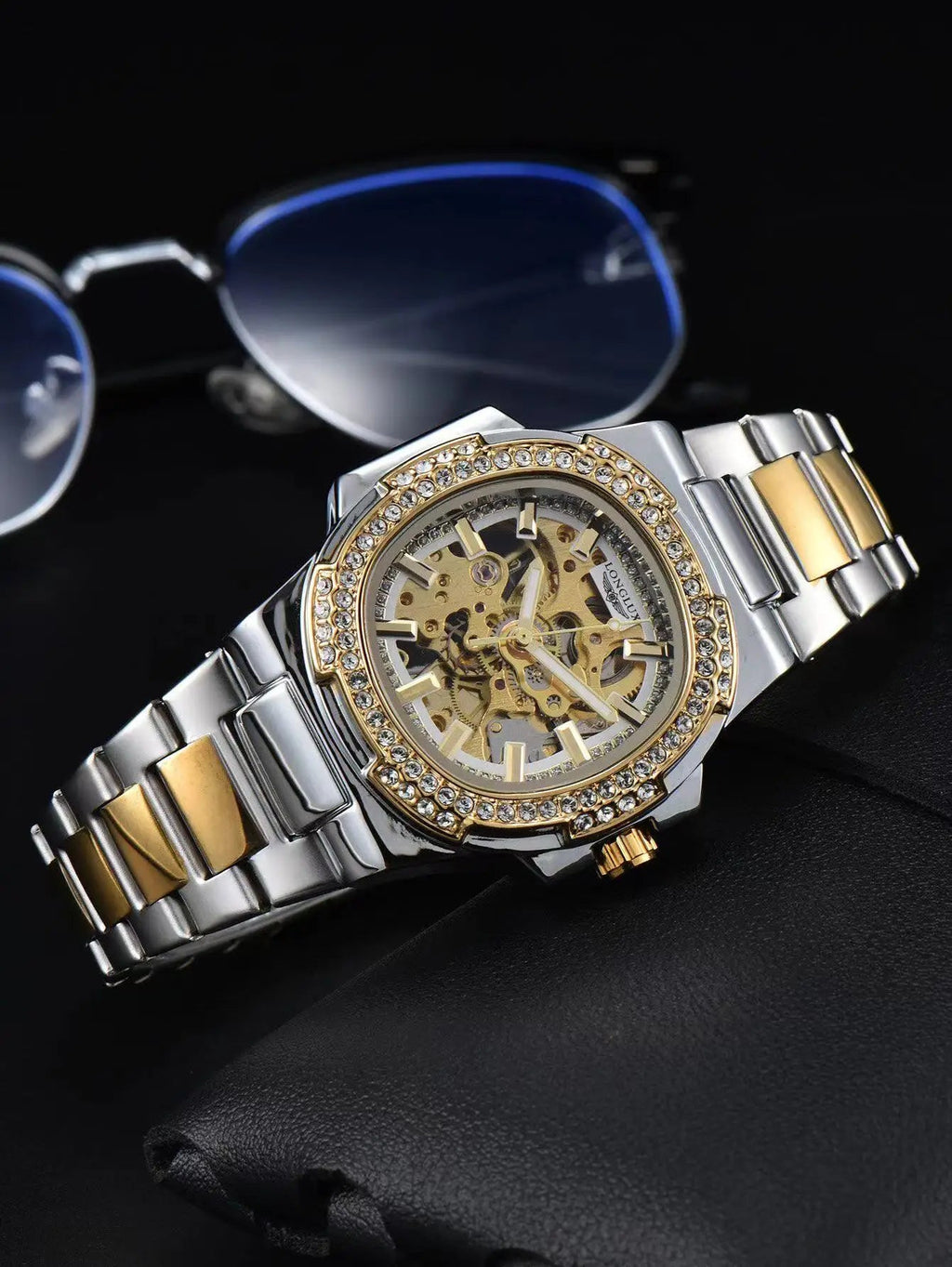 LONGLUX automatic man watch luxury stainless steel wholesale AliExpress