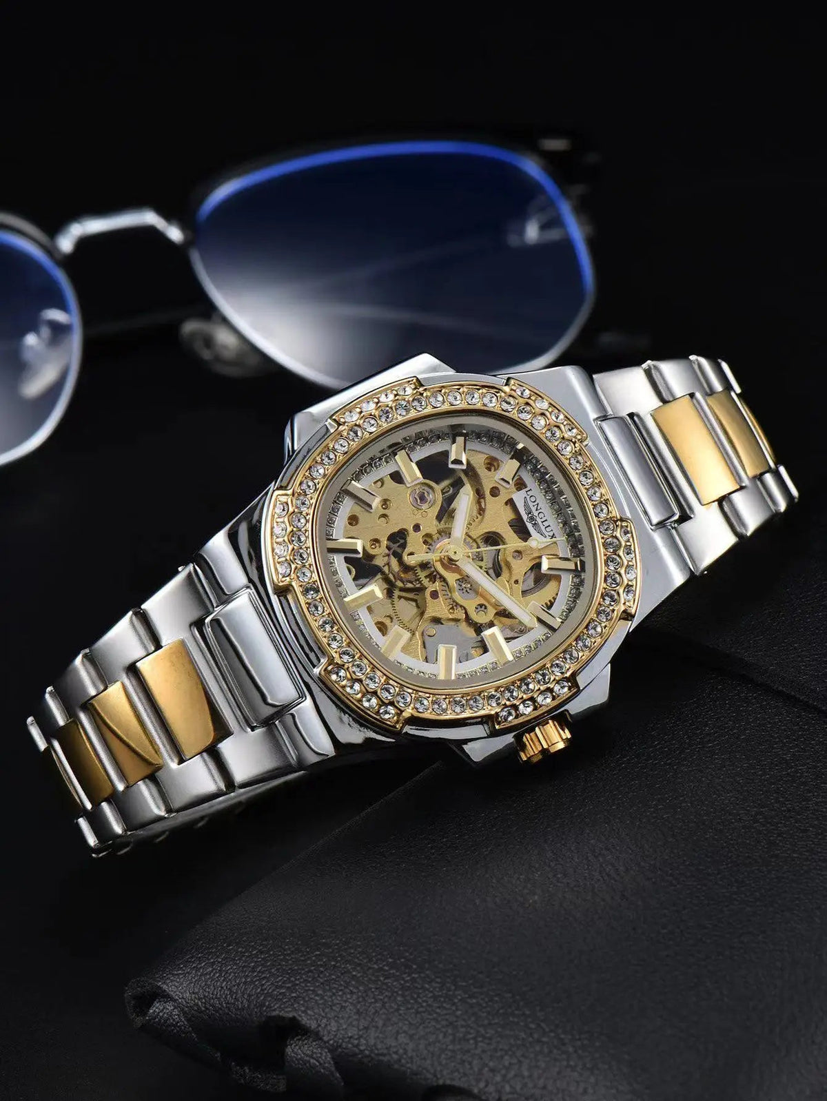 LONGLUX automatic man watch luxury stainless steel wholesale AliExpress