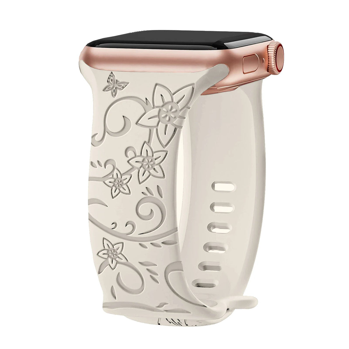 Levo Floral Engraved Silicone Band Personalized Strap Store