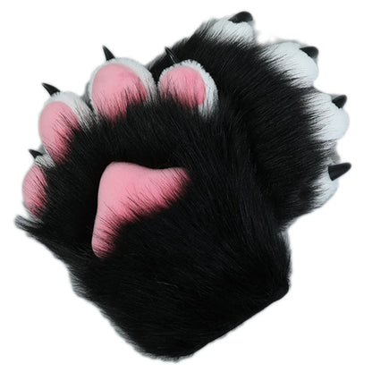 2 Pieces Cartoon Plush Nails Claws Gloves Anime Cosplay Mittens Furry Cosplay Props Halloween Costume Paw Gloves