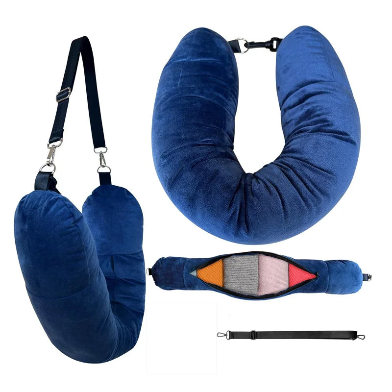 PackPillow™ Almohada de viaje para el cuello ✈️ — Rellena con ropa, ahorra espacio