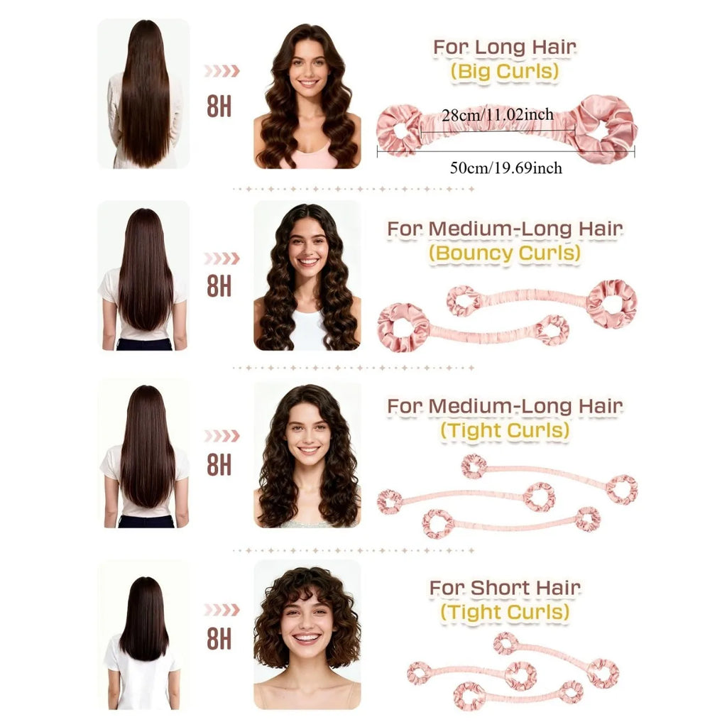 OvernightGlow™ Curler 🌙 — Soft Satin, Perfect Morning Hair