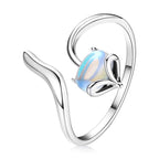 Adjustable Rings Real 925 Sterling Silver Stackable Engagement Zircon Open Size Rings For Women Jewelry big nose Official Store