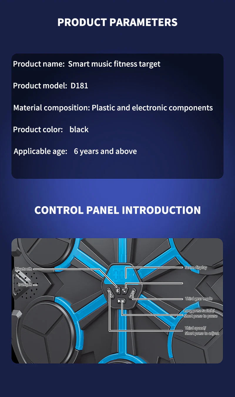 Smart Bluetooth Music Boxing Machine,Decompression,Fighting Fitness Home Boxing Wall Target Boxing Trainer Boxing Accessories Ponerait Benzhou Store