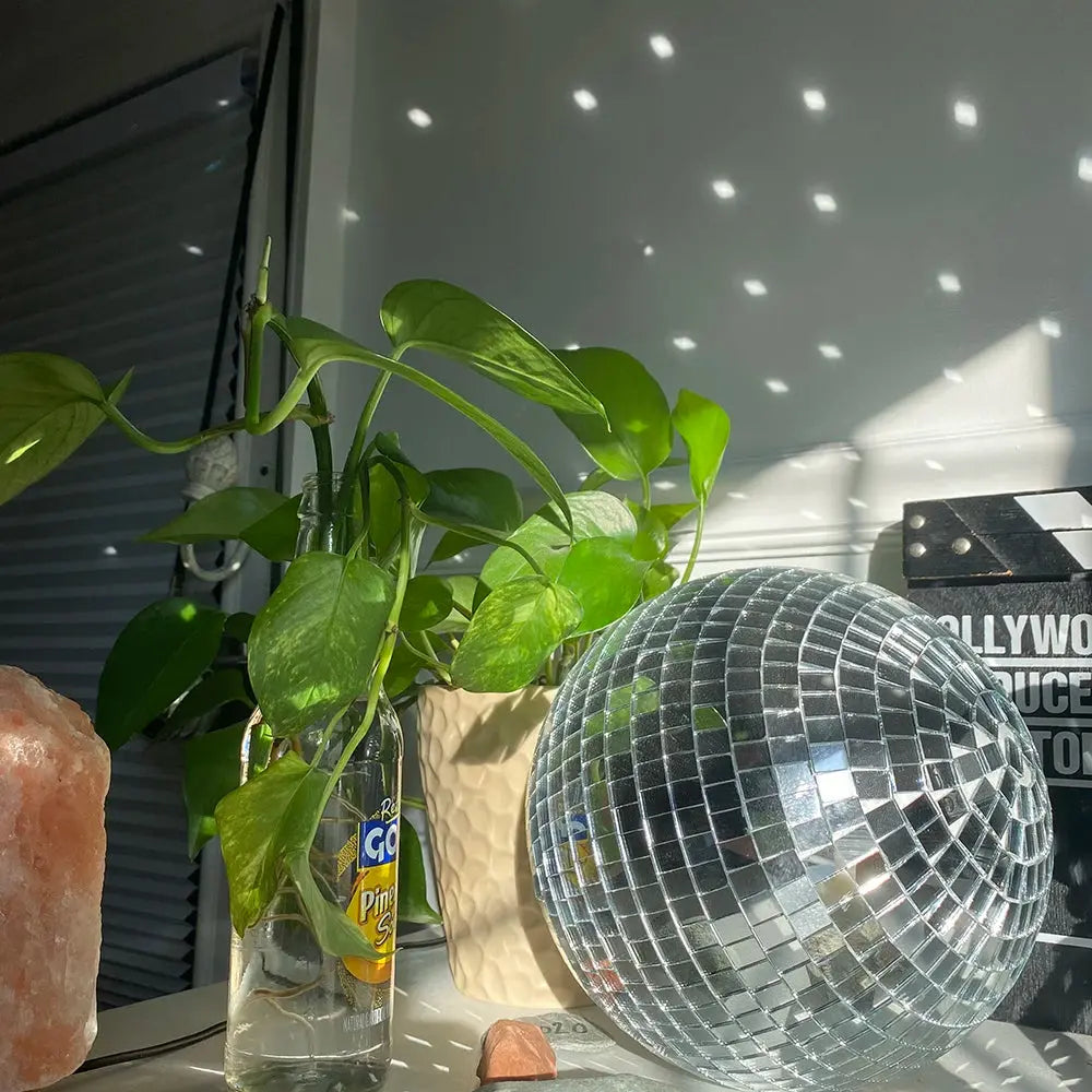Mirror Disco Ball Decor Hanging Disco Home Decor Rotating Glass Ball AliExpress