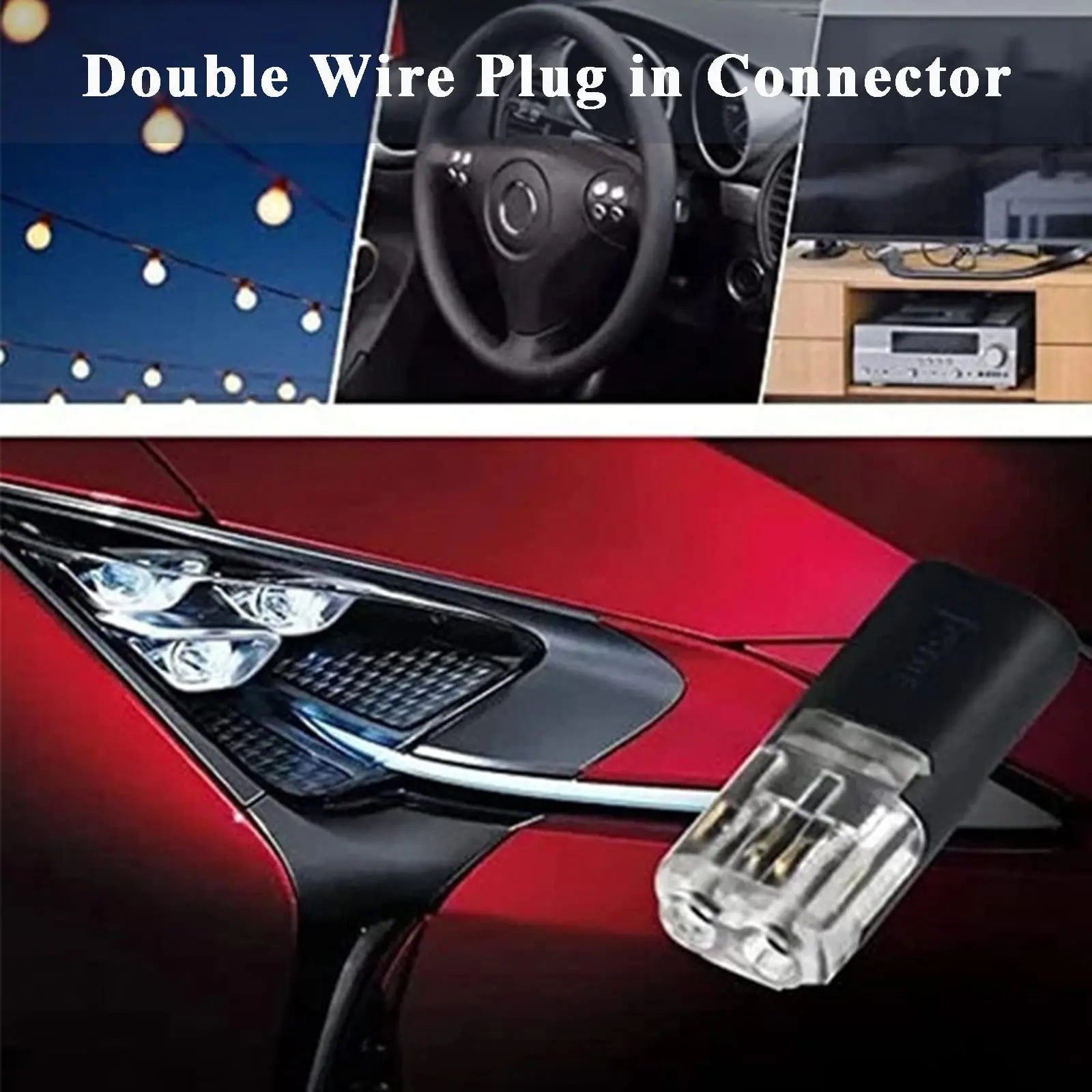 Double-Wire Connector: Secure Lock, Instant Plug-In Power 🔌