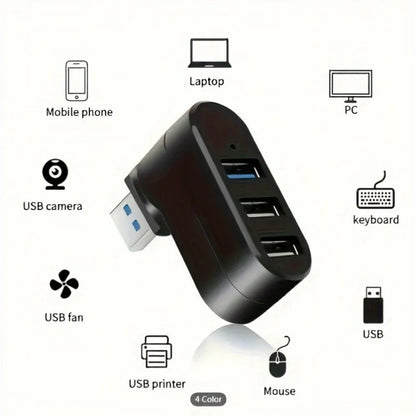 Connect Easy: 4-in-1 Rotatable USB Hub