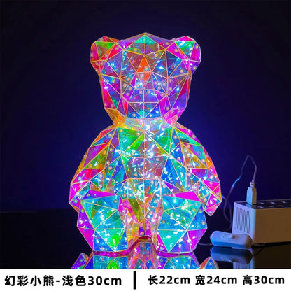 Glow-Up Holographic Teddy Bear – Magical Light-Up Plush for Cozy Nights! SINOHAMM Official Store