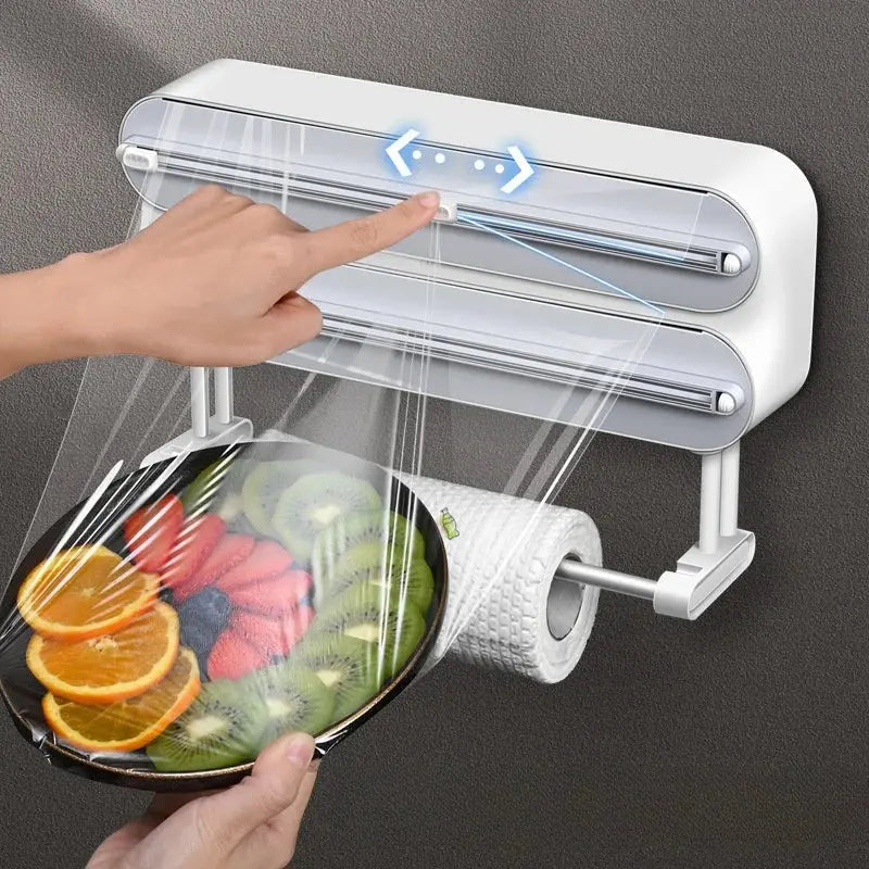 Wall Cling Film Cutter Dispenser Magnetic Wrap Food Stretch Film Roll