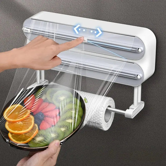 Wall Cling Film Cutter Dispenser Magnetic Wrap Food Stretch Film Roll