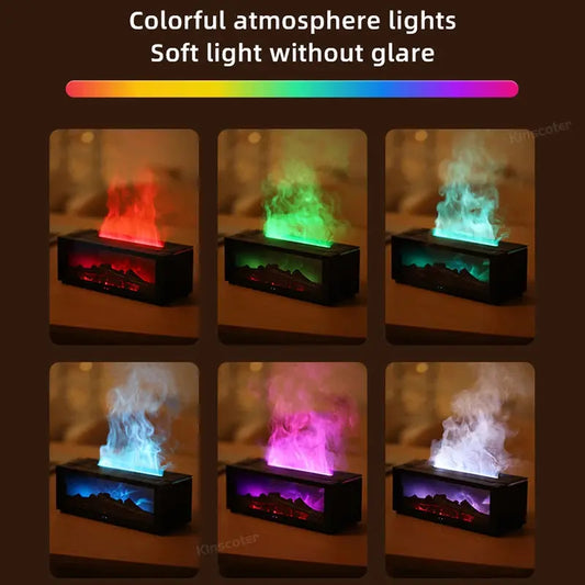 Fireplace Aroma Essential Oil Diffuser Colorful Flame Air Humidifier AliExpress