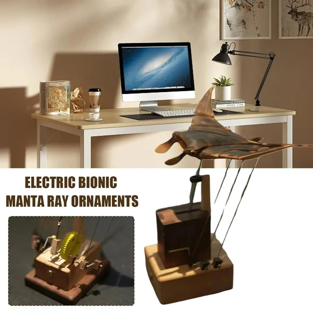 WaveGlide™ – Handcrafted Wooden Manta Ray in Motion 🌊✨