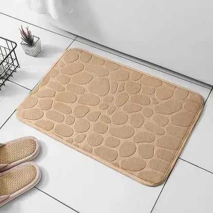 1 alfombra de terciopelo en relieve de espuma viscoelástica antideslizante para baño y sala de estar.