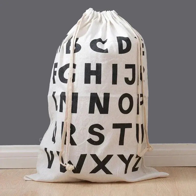 Large Cotton and Linen Laundry Bag Clothes Toys Storage Bag Printing