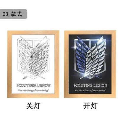 Attack On Titan Anime Figure Customized Night Light Painting Decor