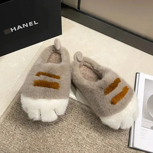 New arrival cat foot slippers women cushiony indoor outdoor shoes