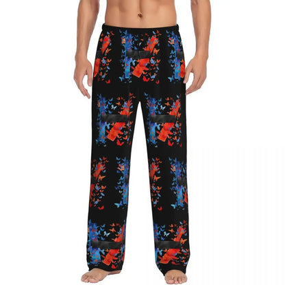 Custom T-Twentys One P-Pilots Rock Logo Hot Pajama Pants Men's Lounge Sleep Stretch Sleepwear Bottoms with Pockets