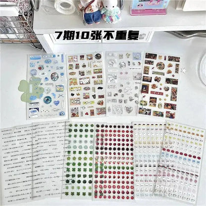 6pcs/10pcs Set Y2K Random Cute Glitter Laser Sticker for Phone Camera Luggage Journal Sticker Kawaii Decoration Sticker Gift Gamilike Store