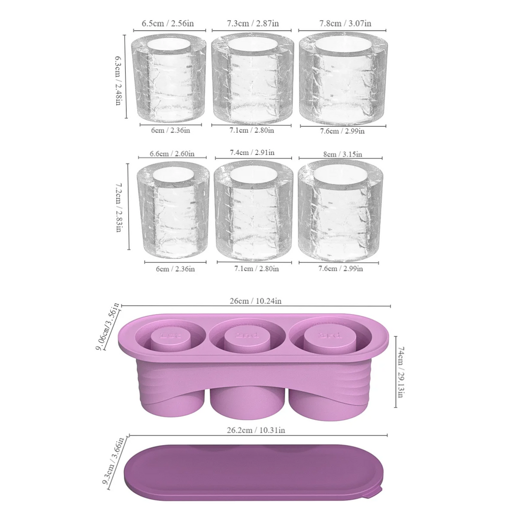 Ice Cube Tray for ST Cup Tumbler Cup , Cylinder-Shaped Silicone Ice Mold with Lid , Stanley Cup Accessories