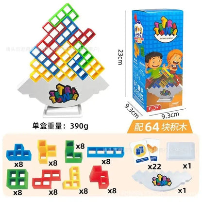 Tetra Tower Balancing Stacking Toys Board Games for Kids & Adults