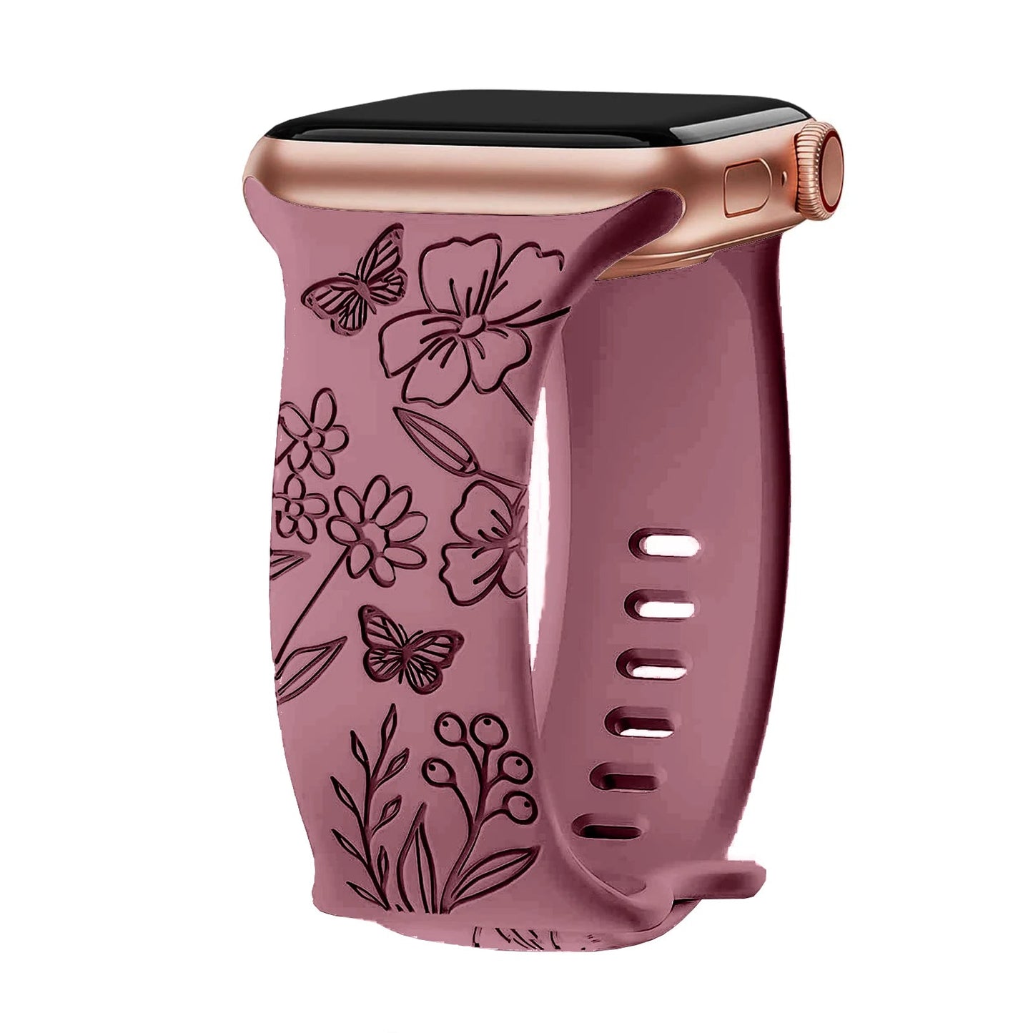 Levo Floral Engraved Silicone Band Personalized Strap Store