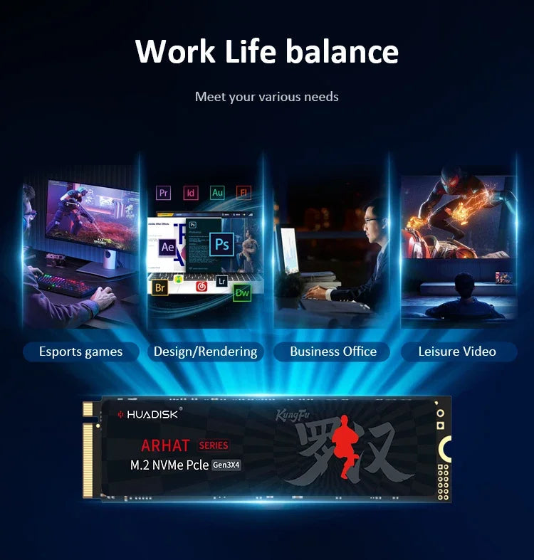 HUADISK M.2 NVMe PCIe SSD 128GB 256GB 512GB Hard Disk M2 NVMe 2280 1TB 2TB Internal Solid State Drive For Laptop Desktop SSD storage Store