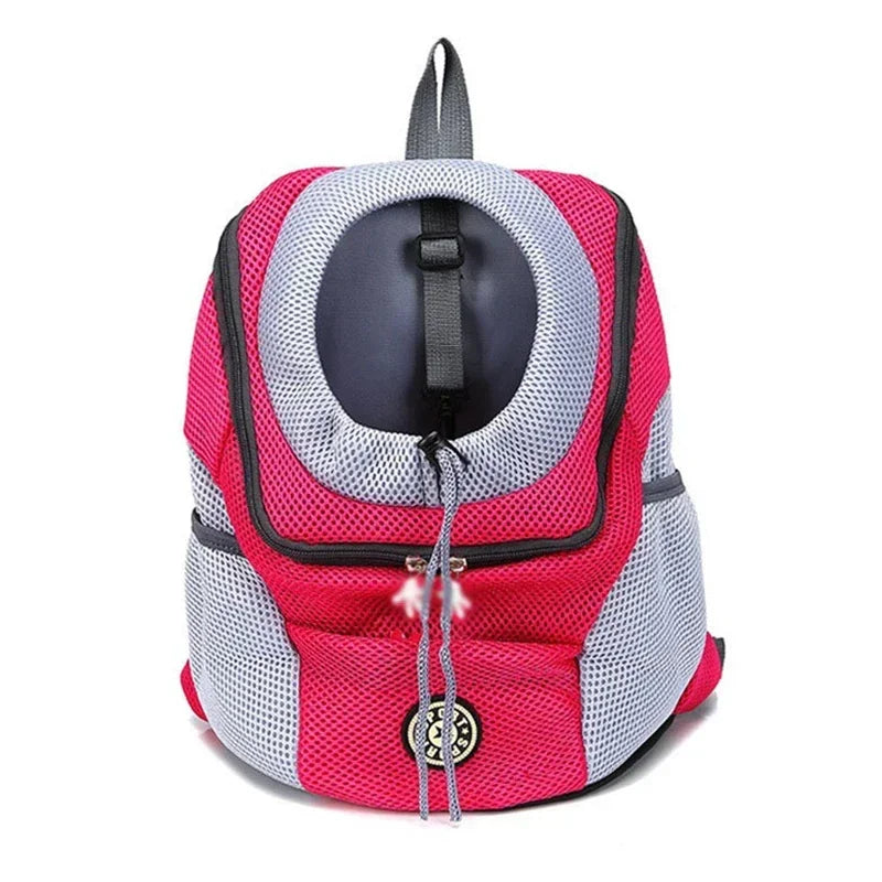 Out Double Shoulder Portable Travel Backpack Outdoor Pet Dog Carrier Bag Pet Dog Front Bag Mesh Backpack Head Pet Supplies