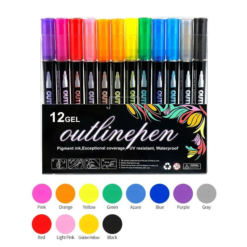 DuoGlow™ Double Line Pen ✍️🌈 Draw Twice the Magic