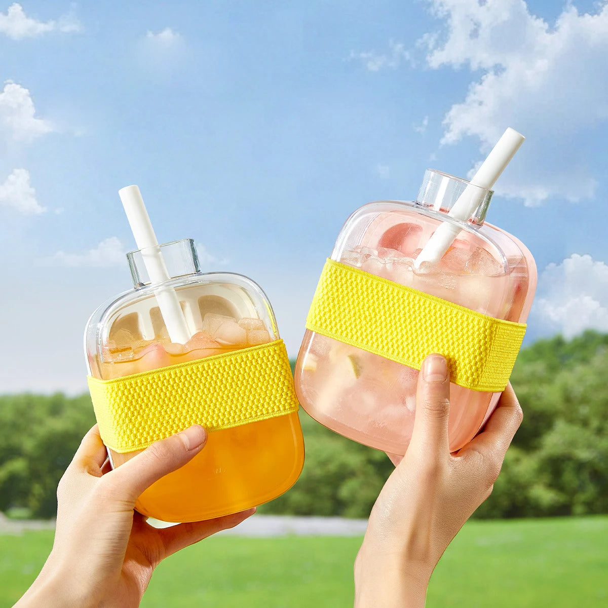 One-click Ice Mold  Cooler Cup Ice Cream Machine Ice Maker  No need to open the lid lce making cup Outdoor Straw Fitness Cup