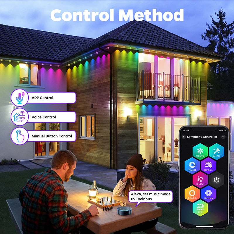 Weather-Proof Wonder: Smart RGBIC Lights for Stunning Outdoor Scenes! Shop1103803381 Store