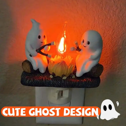 Cute Ghost Campfire Night Light Halloween Pumpkin Flickering Room AliExpress
