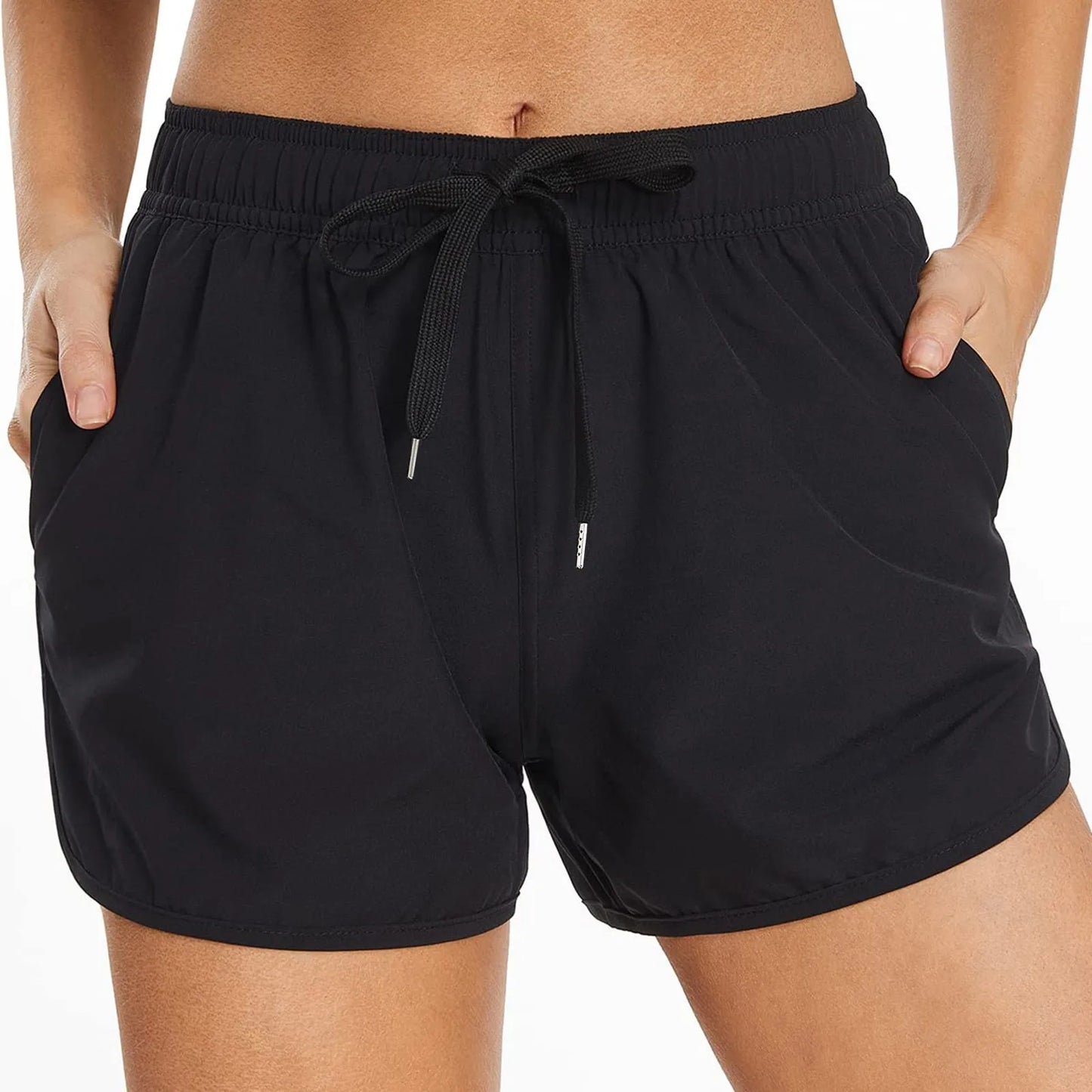 Dive In Style: Women's 5" High-Waisted Swim Shorts