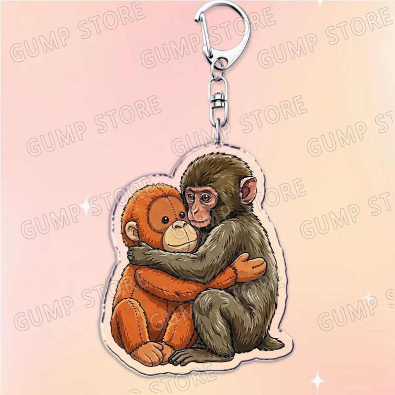 HugMonkey™ 3D Keychain 🐒💖 — Cute Clip-On Companion