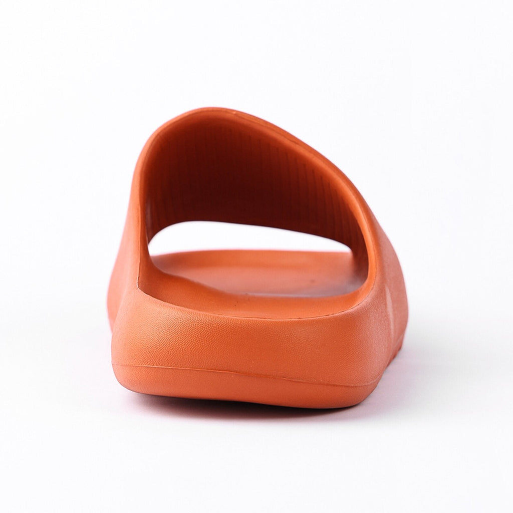 Platform Pillow Slides for Women - Orange Chunky Shower Slippers Silver Juneberry
