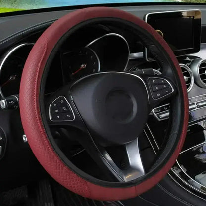 Anti-Slip Car Steering Wheel Cover - Embossed Leather Stone's Store
